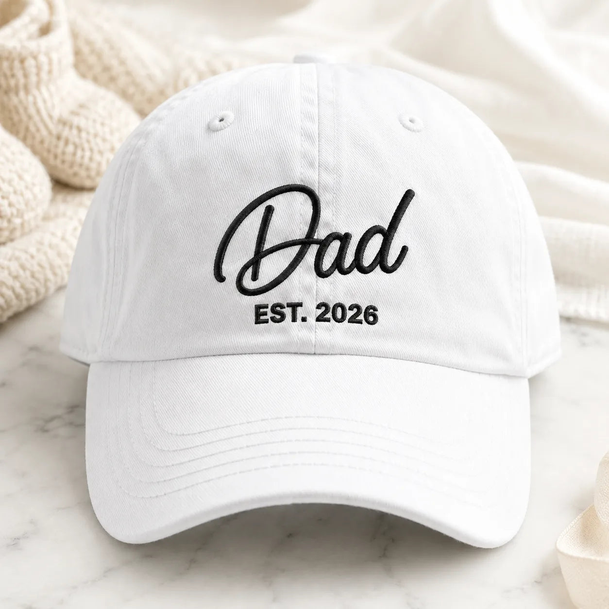 Dad Est. 2026 New Father Washed Cap - washed cap - alternate angle