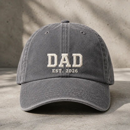 Dad Est. 2026 Washed Cap - washed cap - in use