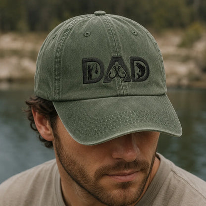 Dad Fishing Washed Cap - washed cap - lifestyle