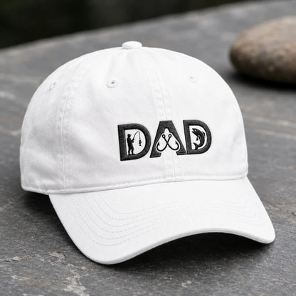 Dad Fishing Washed Cap - washed cap - side view