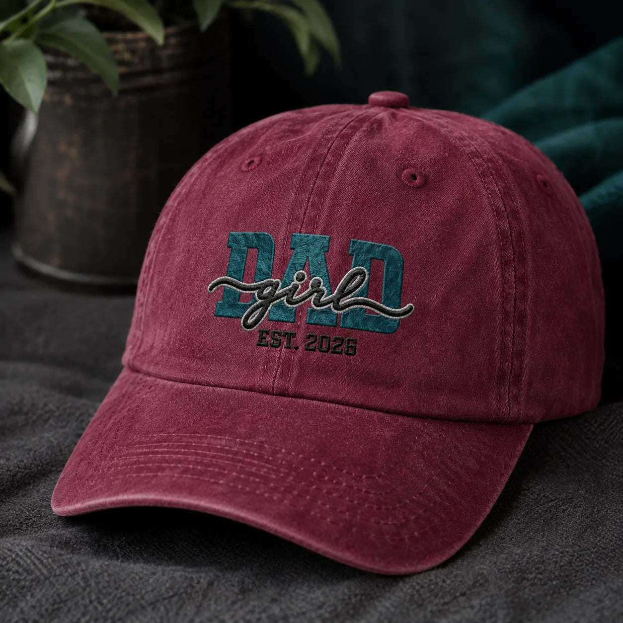 Dad Girl Est. 2026 Washed Cap - washed cap - alternate angle