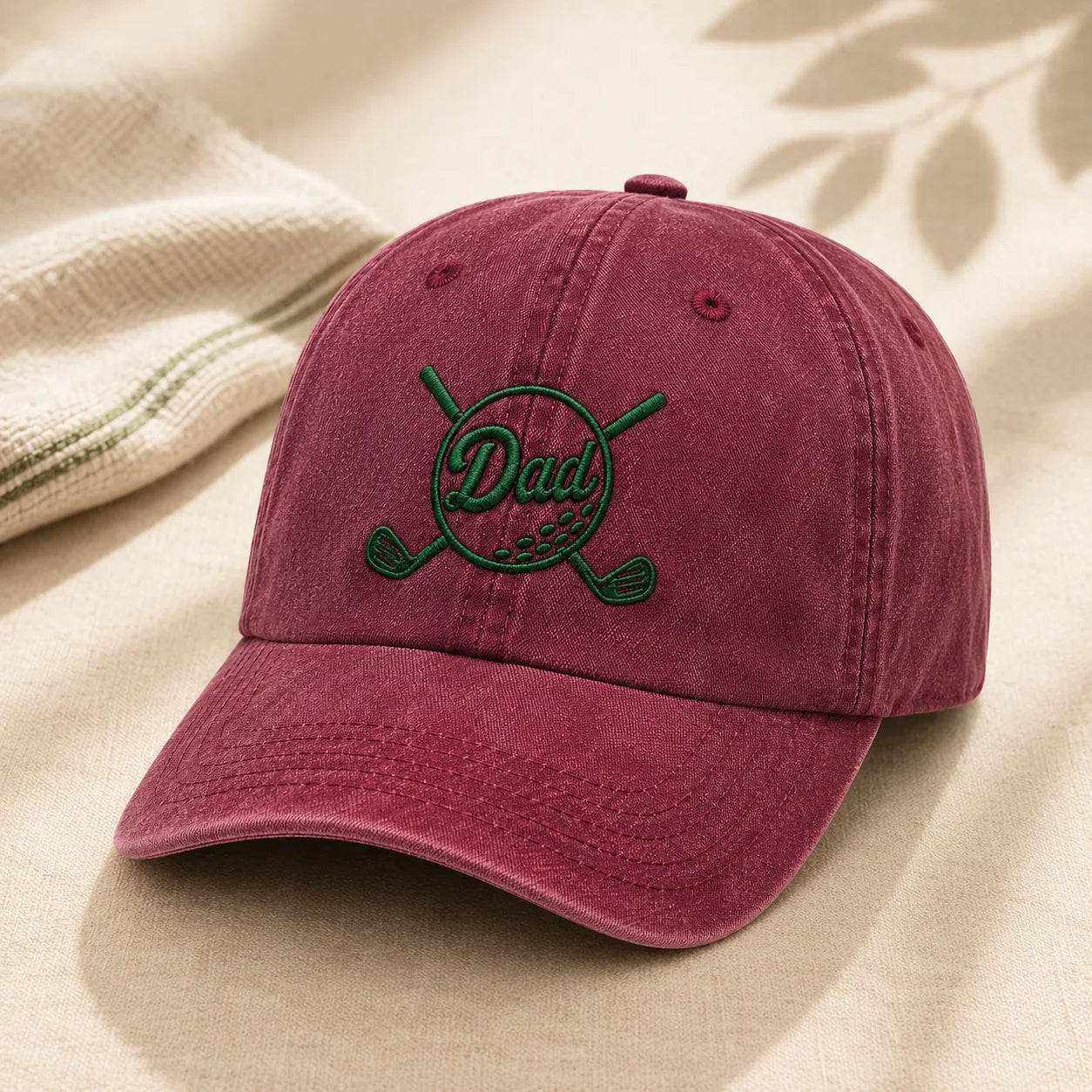 Dad Golf Embroidered Clubs Washed Cap - washed cap - lifestyle