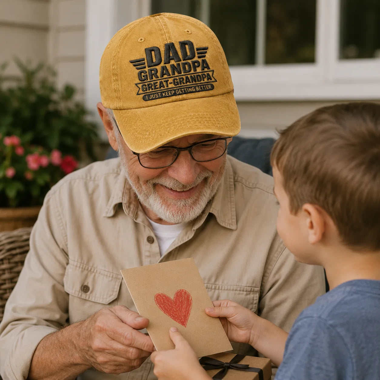 Dad Grandpa Great-Grandpa Adjustable Washed Cap - washed cap - alternate angle