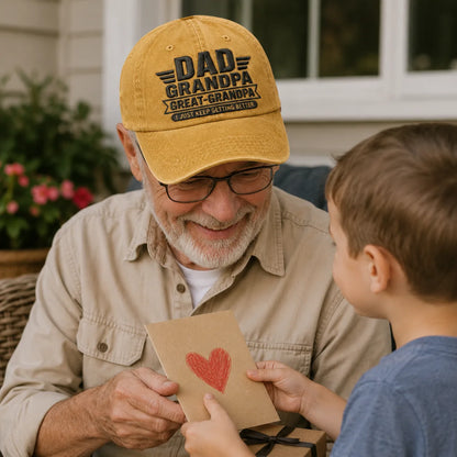 Dad Grandpa Great-Grandpa Adjustable Washed Cap - washed cap - alternate angle