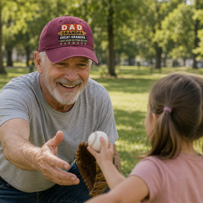 Dad Grandpa Great-Grandpa Washed Cap - washed cap - detail