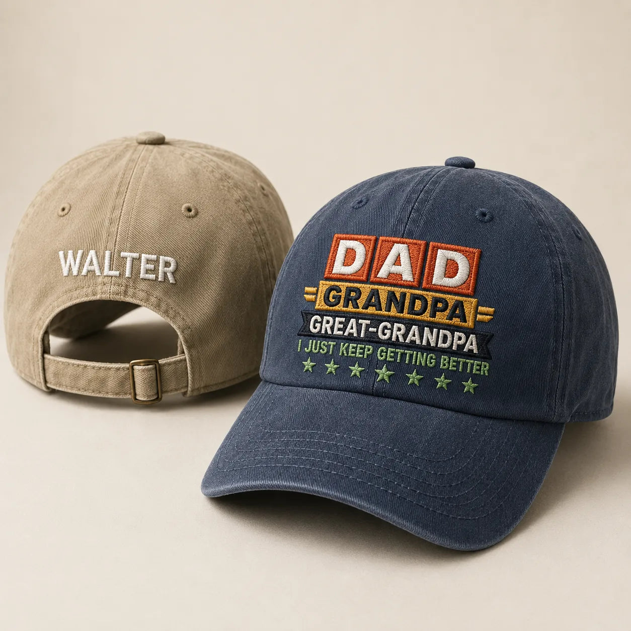 Dad Grandpa Great-Grandpa Washed Cap - washed cap - front view