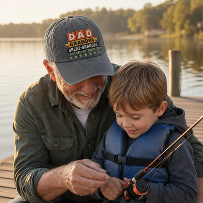 Dad Grandpa Great-Grandpa Washed Cap - washed cap - lifestyle