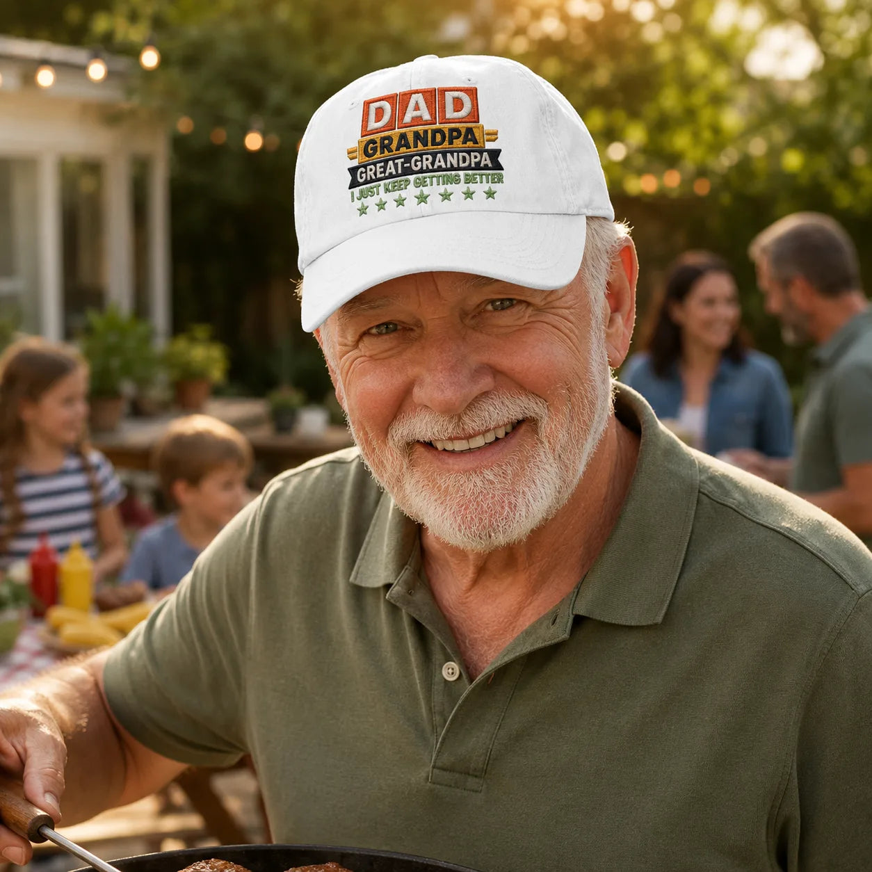 Dad Grandpa Great-Grandpa Washed Cap - washed cap - side view