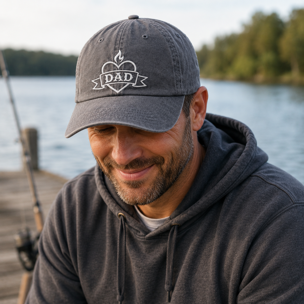 Dad Heart Washed Cap - Washed Cap - alternate angle