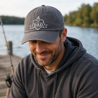 Dad Heart Washed Cap - Washed Cap - alternate angle