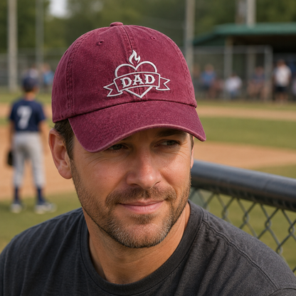 Dad Heart Washed Cap - Washed Cap - detail