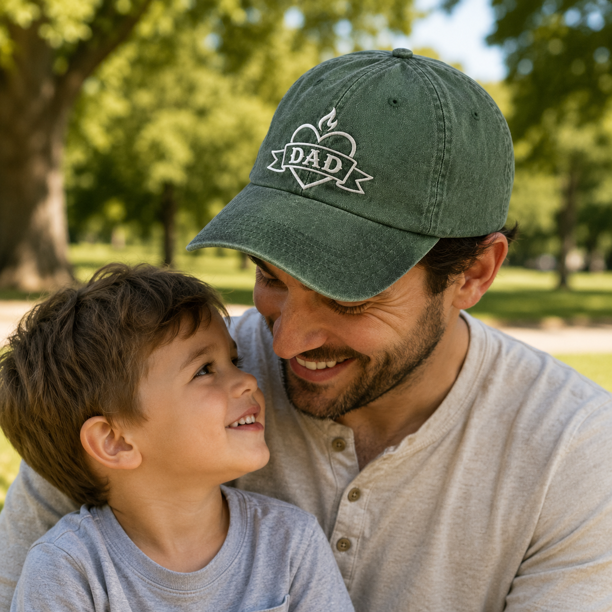 Dad Heart Washed Cap - Washed Cap - lifestyle