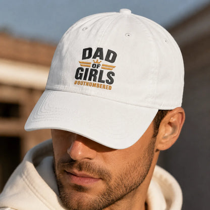 Dad Of Girls #Outnumbered Washed Cap - washed cap - alternate angle
