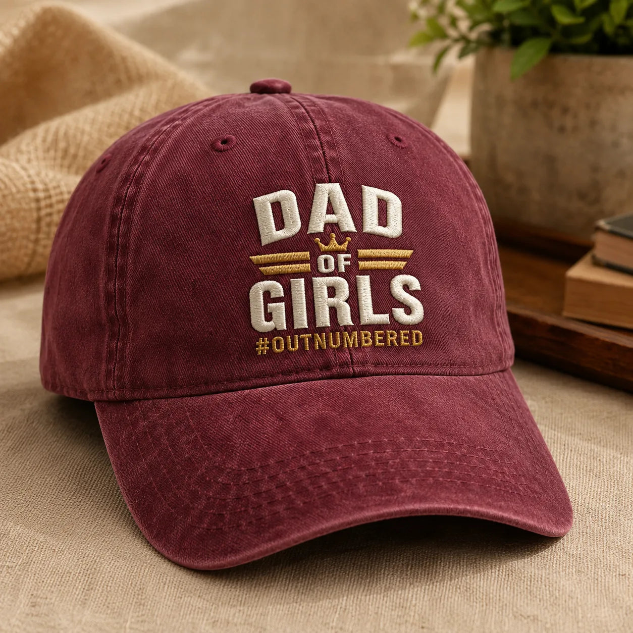 Dad Of Girls #Outnumbered Washed Cap - washed cap - lifestyle