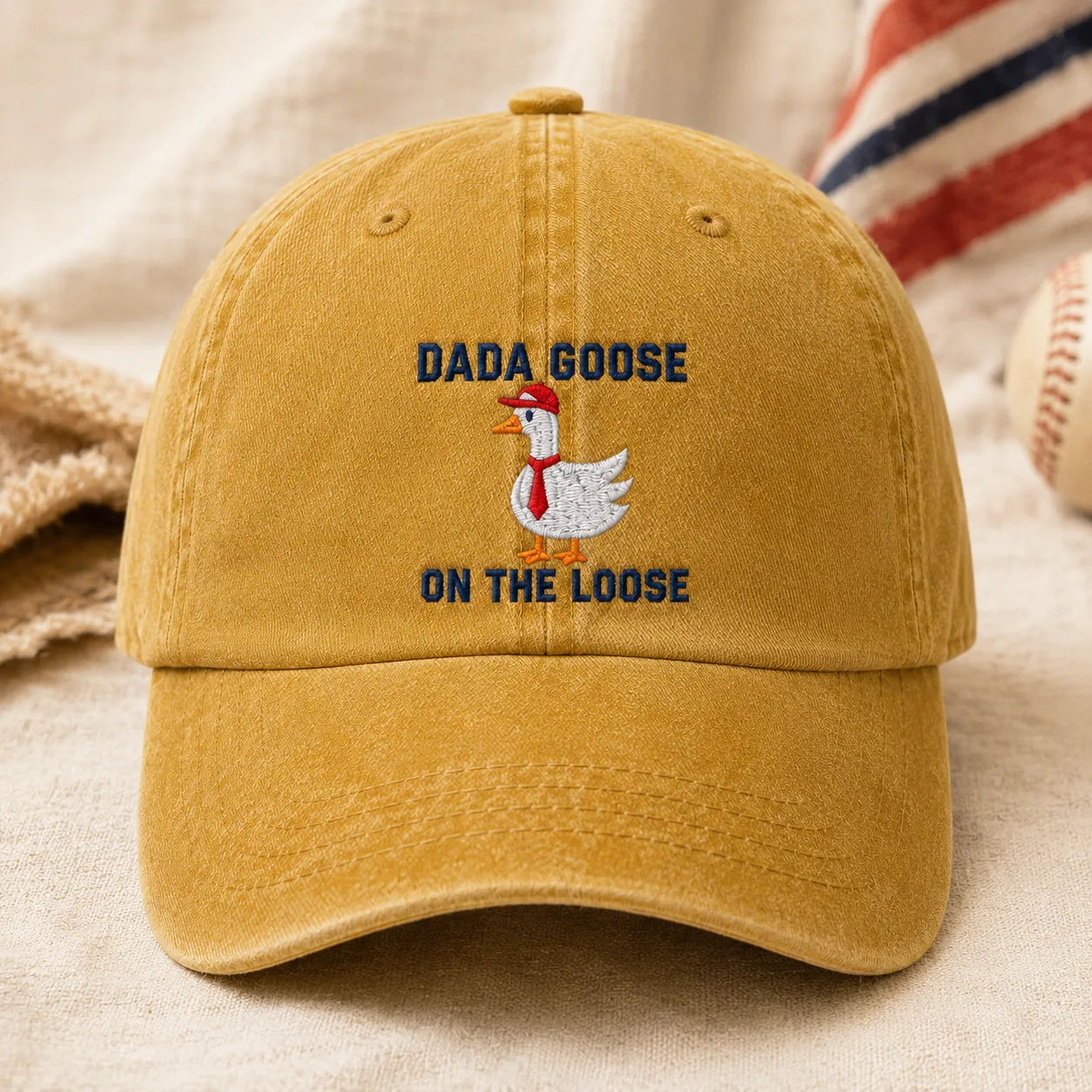 Dada Goose On The Loose Washed Cap - washed cap - detail