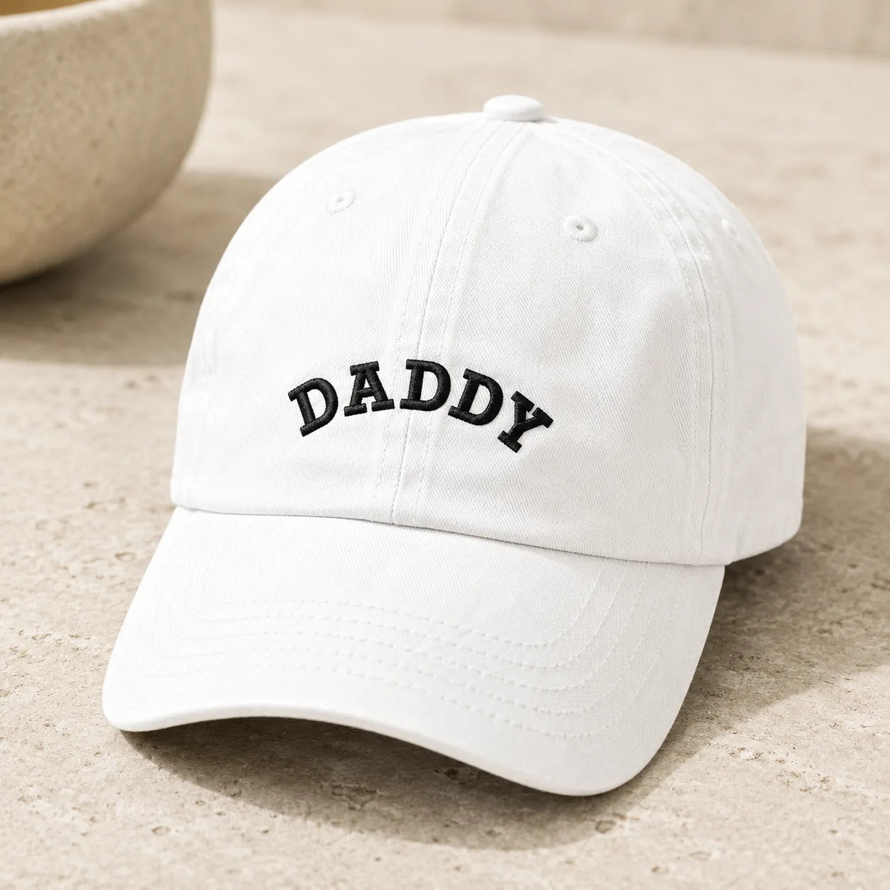 Daddy Embroidered Father Day Washed Cap - washed cap - side view