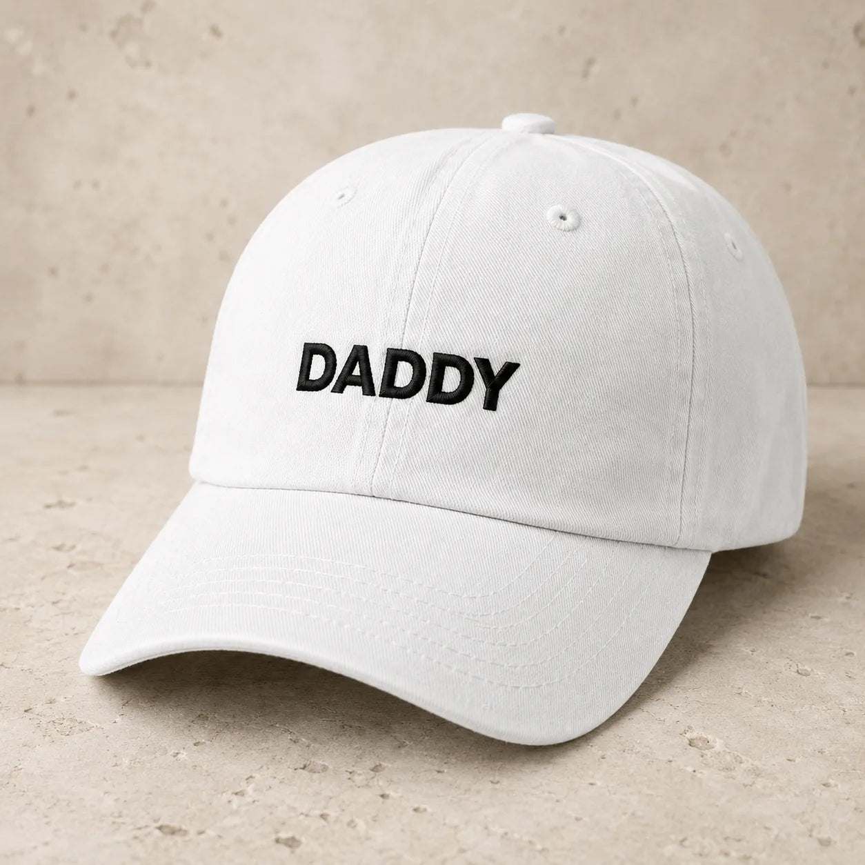 Daddy Embroidered Washed Cap - washed cap - side view