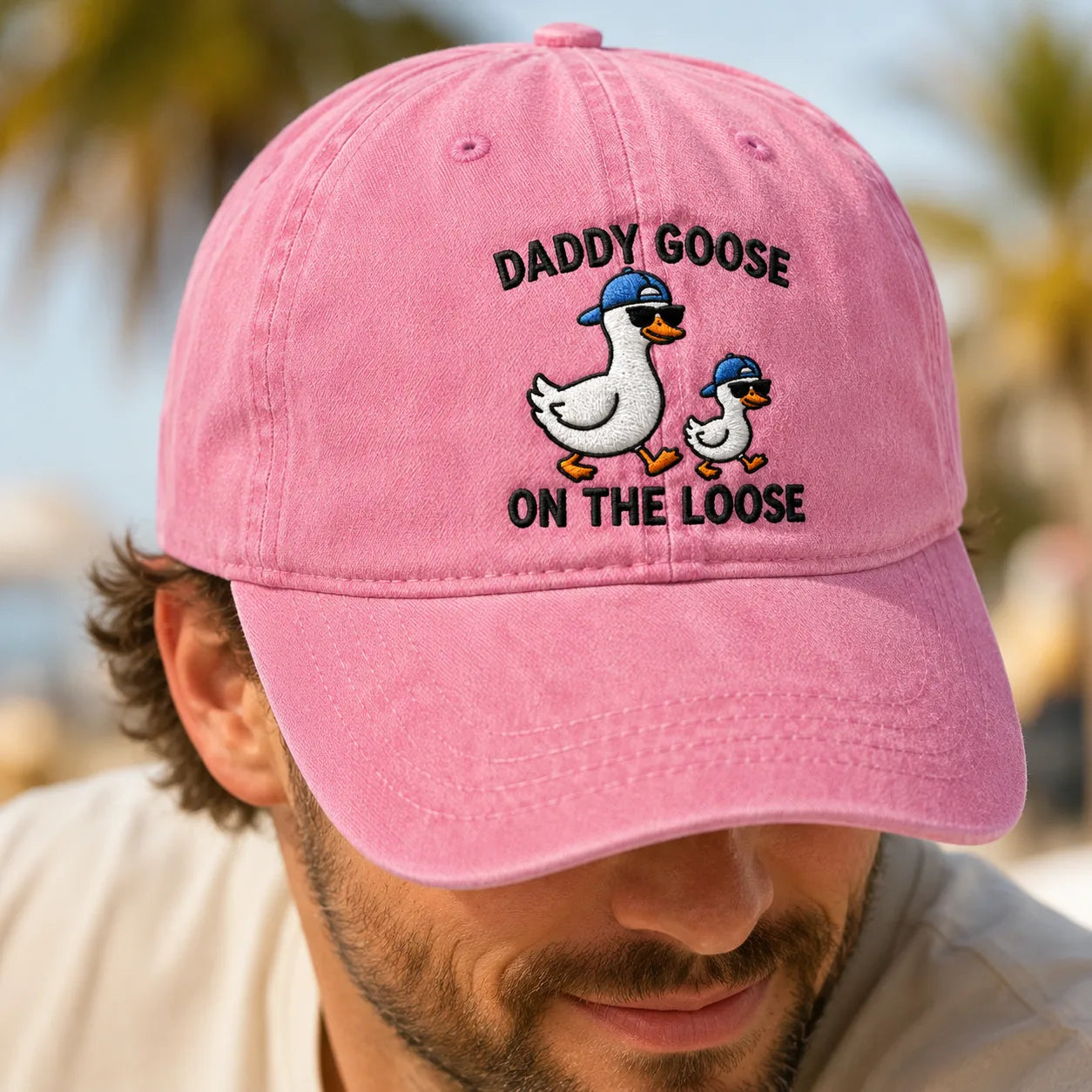 Daddy Goose On The Loose Washed Cap - washed cap - detail