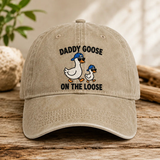 Daddy Goose On The Loose Washed Cap - washed cap - side view
