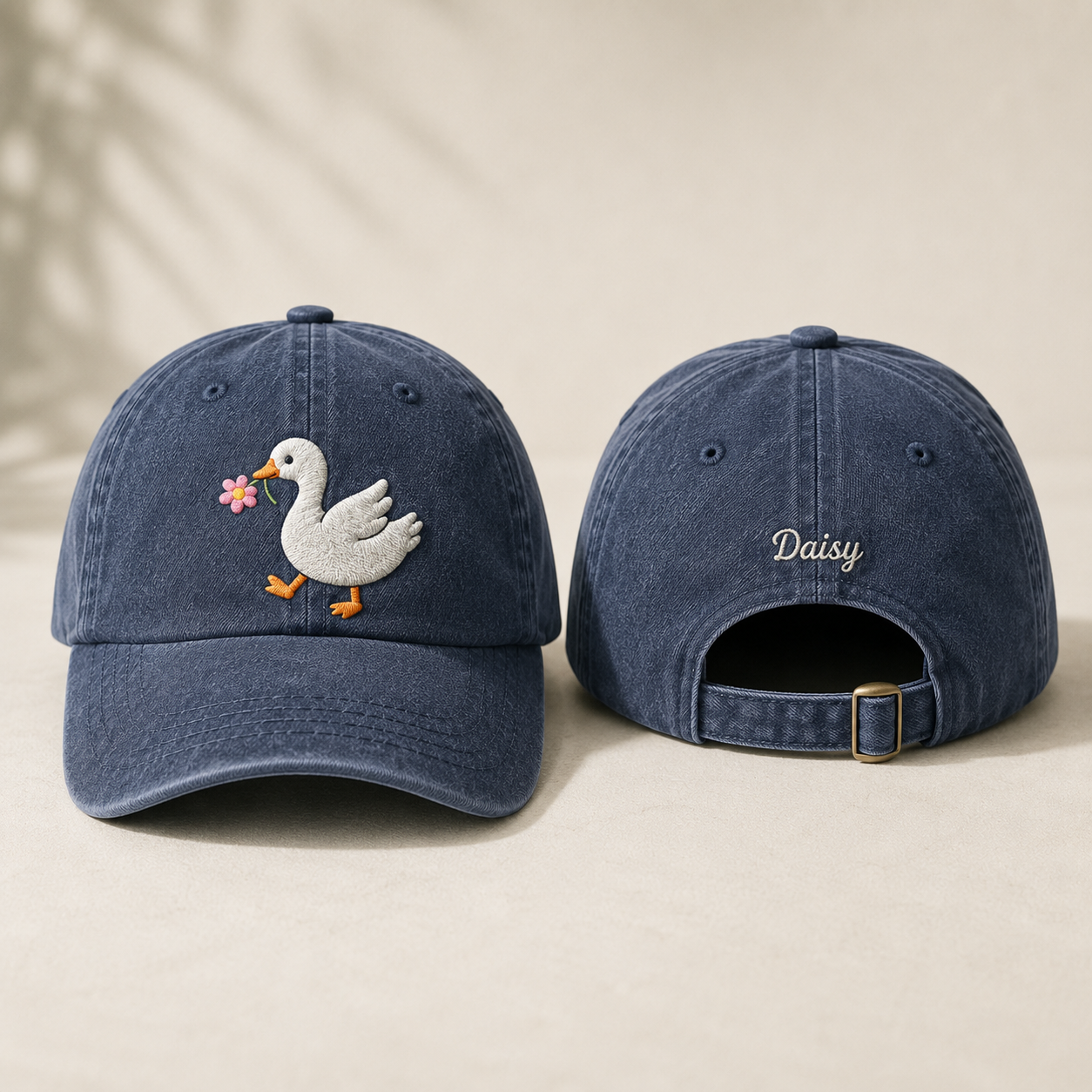 Daisy Goose Washed Cap - Washed Cap - front view