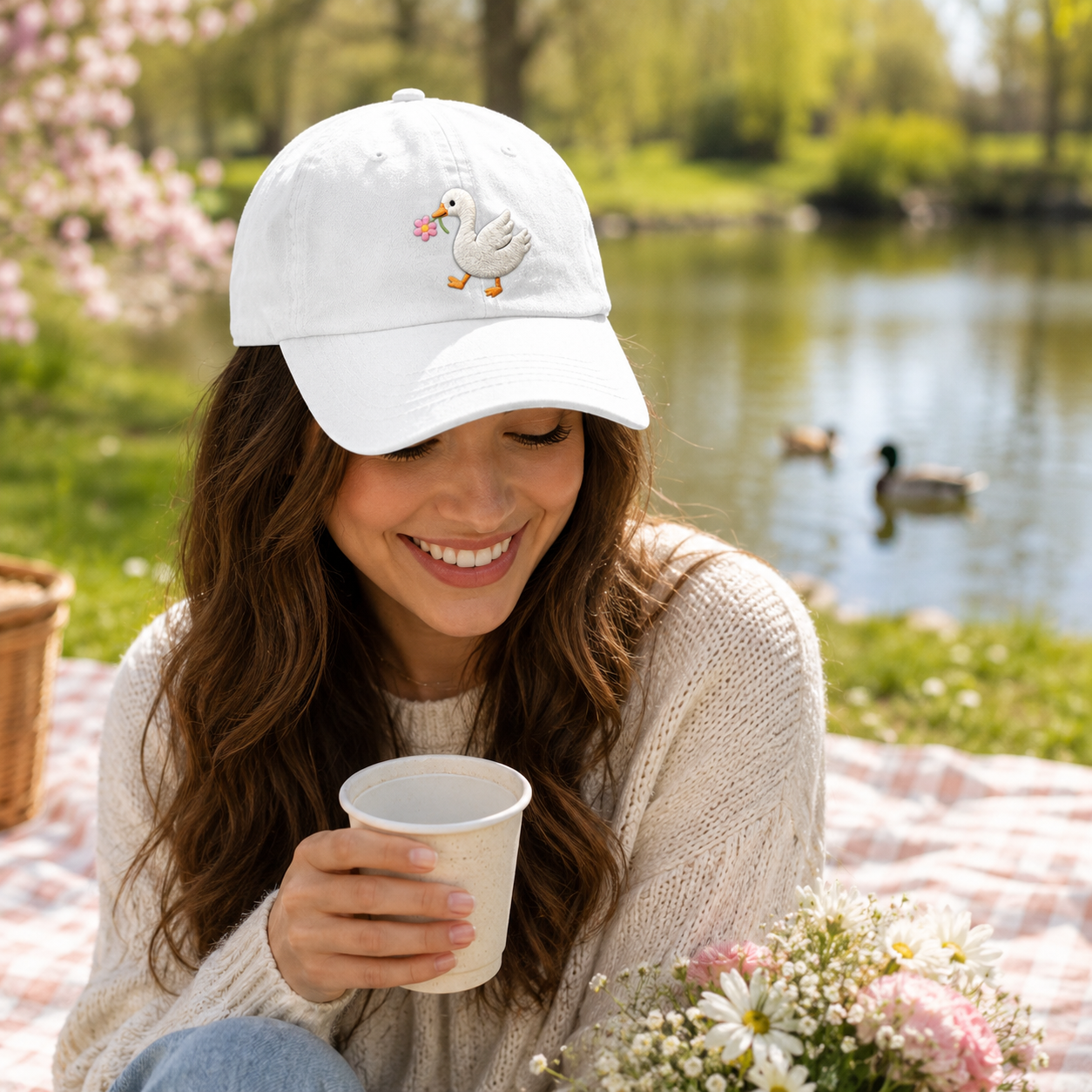 Daisy Goose Washed Cap - Washed Cap - lifestyle