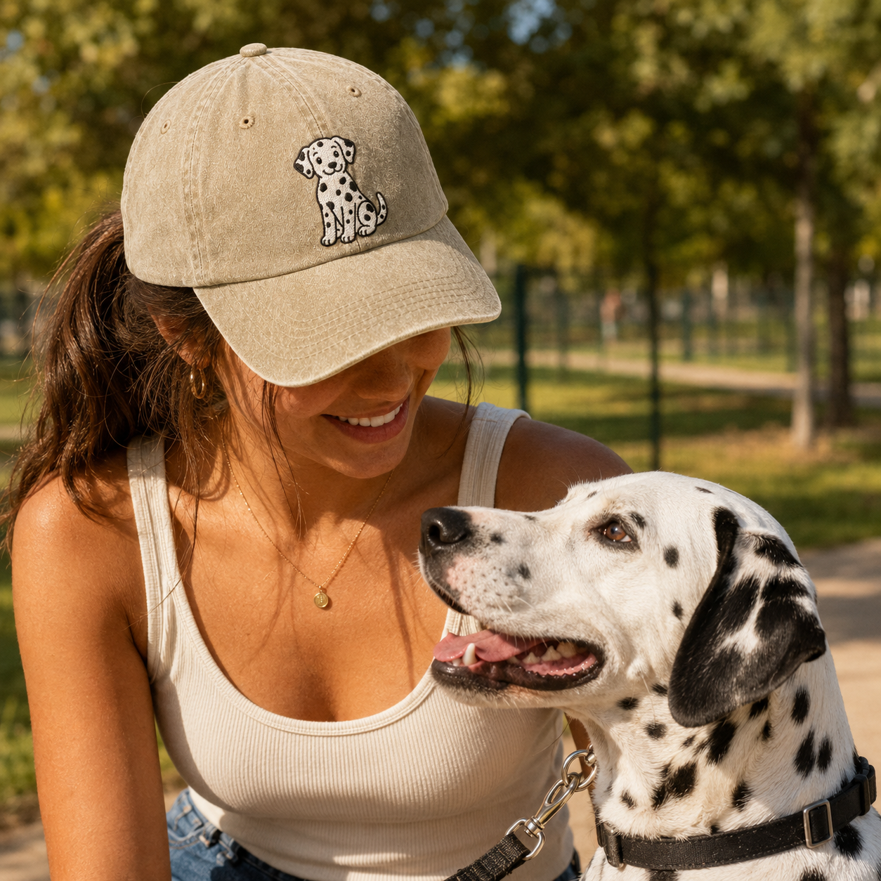 Dalmatian Daisy Washed Cap - Washed Cap - side view