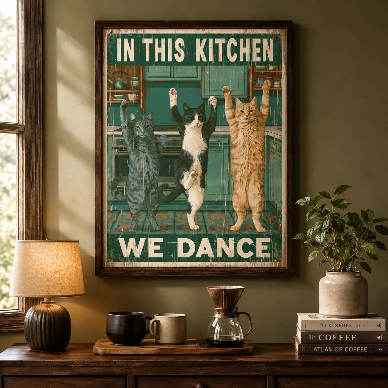 Dancing Cats Kitchen Wall Art Decor - Wall Art Decor - alternate angle