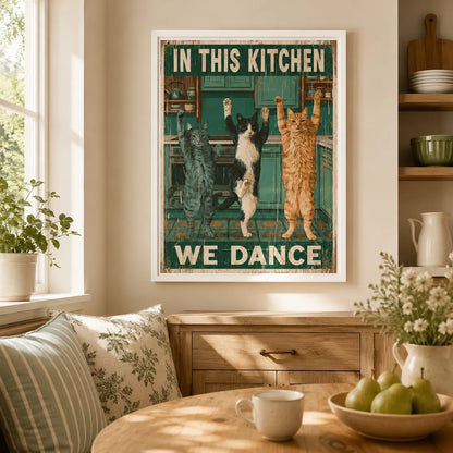 Dancing Cats Kitchen Wall Art Decor - Wall Art Decor - detail