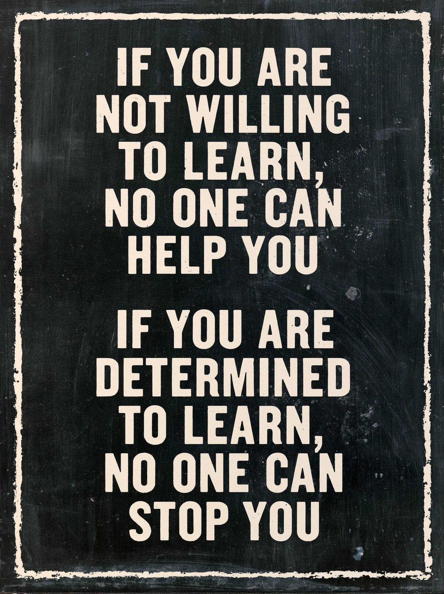Determined to Learn Quote Wall Art Decor - Wall Art Decor - front view