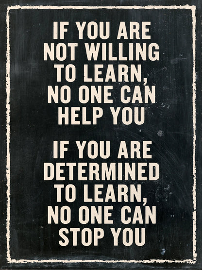 Determined to Learn Quote Wall Art Decor - Wall Art Decor - front view