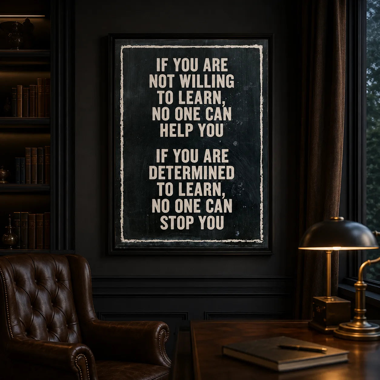 Determined to Learn Quote Wall Art Decor - Wall Art Decor - lifestyle
