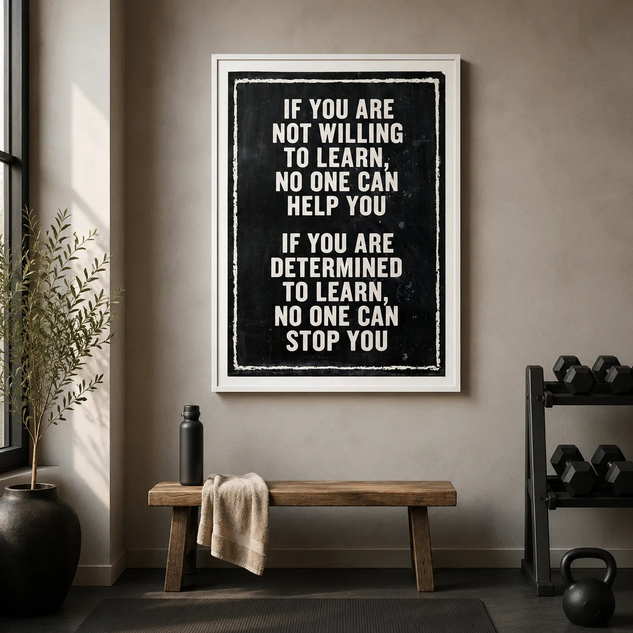 Determined to Learn Quote Wall Art Decor - Wall Art Decor - styled