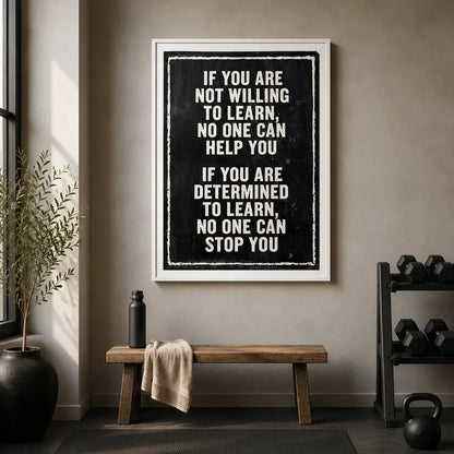 Determined to Learn Quote Wall Art Decor - Wall Art Decor - styled