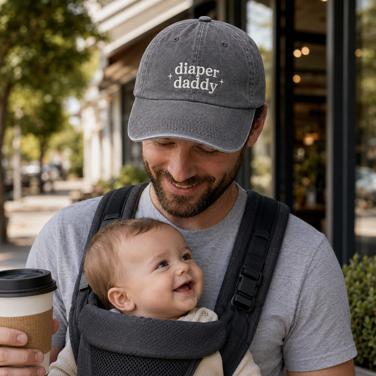 Diaper Daddy Embroidered Washed Cap - Washed Cap - alternate angle