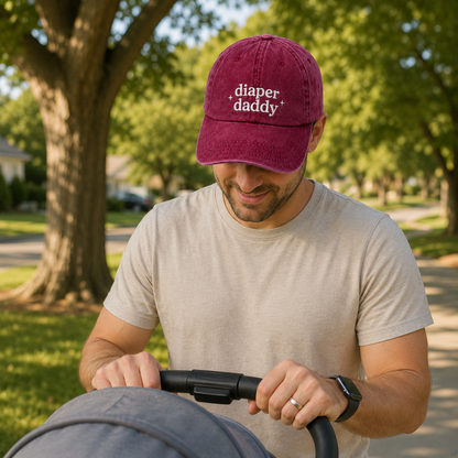 Diaper Daddy Embroidered Washed Cap - Washed Cap - lifestyle