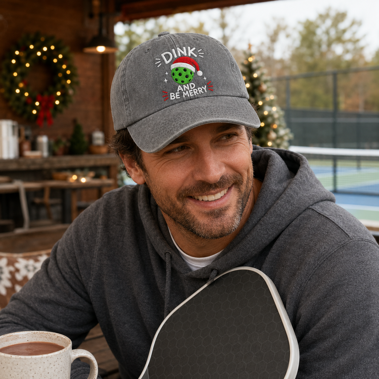 Dink And Be Merry Embroidered Washed Cap - Washed Cap - lifestyle