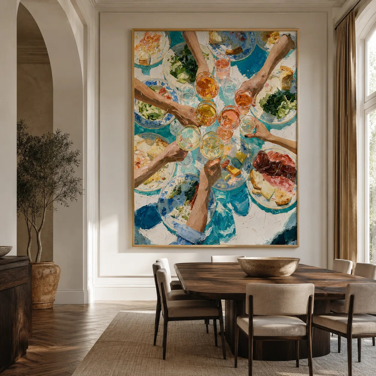 Dinner Toast Celebration Wall Art Decor - Wall Art Decor - close up