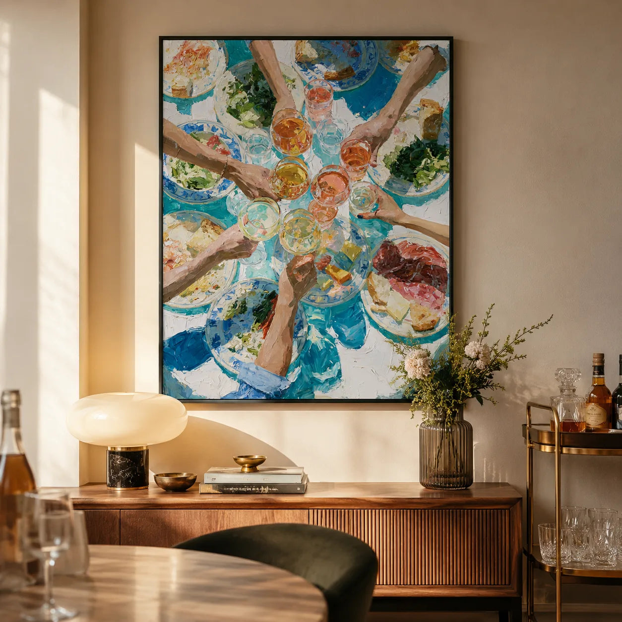 Dinner Toast Celebration Wall Art Decor - Wall Art Decor - in use