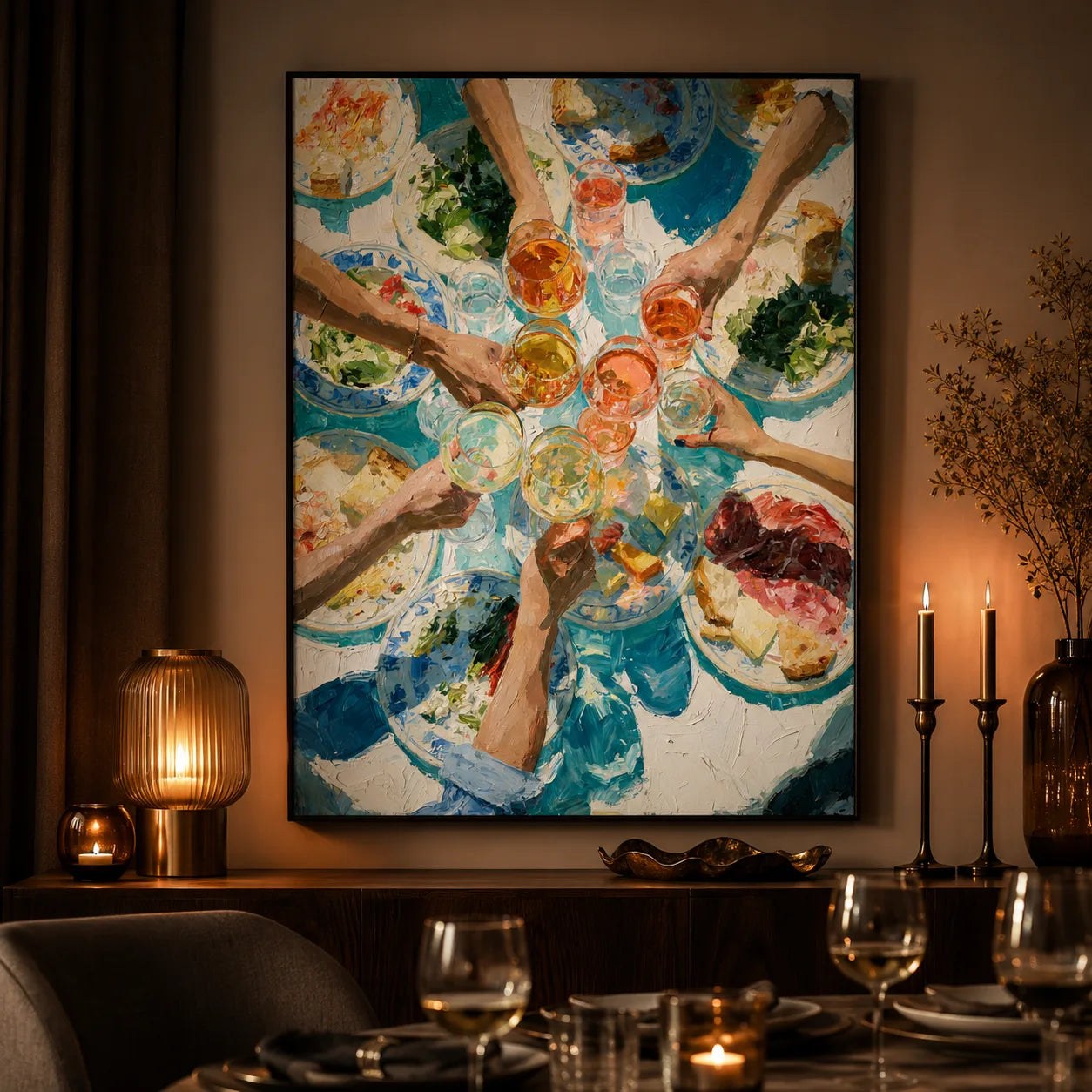 Dinner Toast Celebration Wall Art Decor - Wall Art Decor - lifestyle