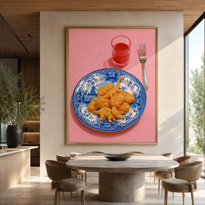 Dinosaur Chicken Nuggets Wall Art Decor - Wall Art Decor - close up