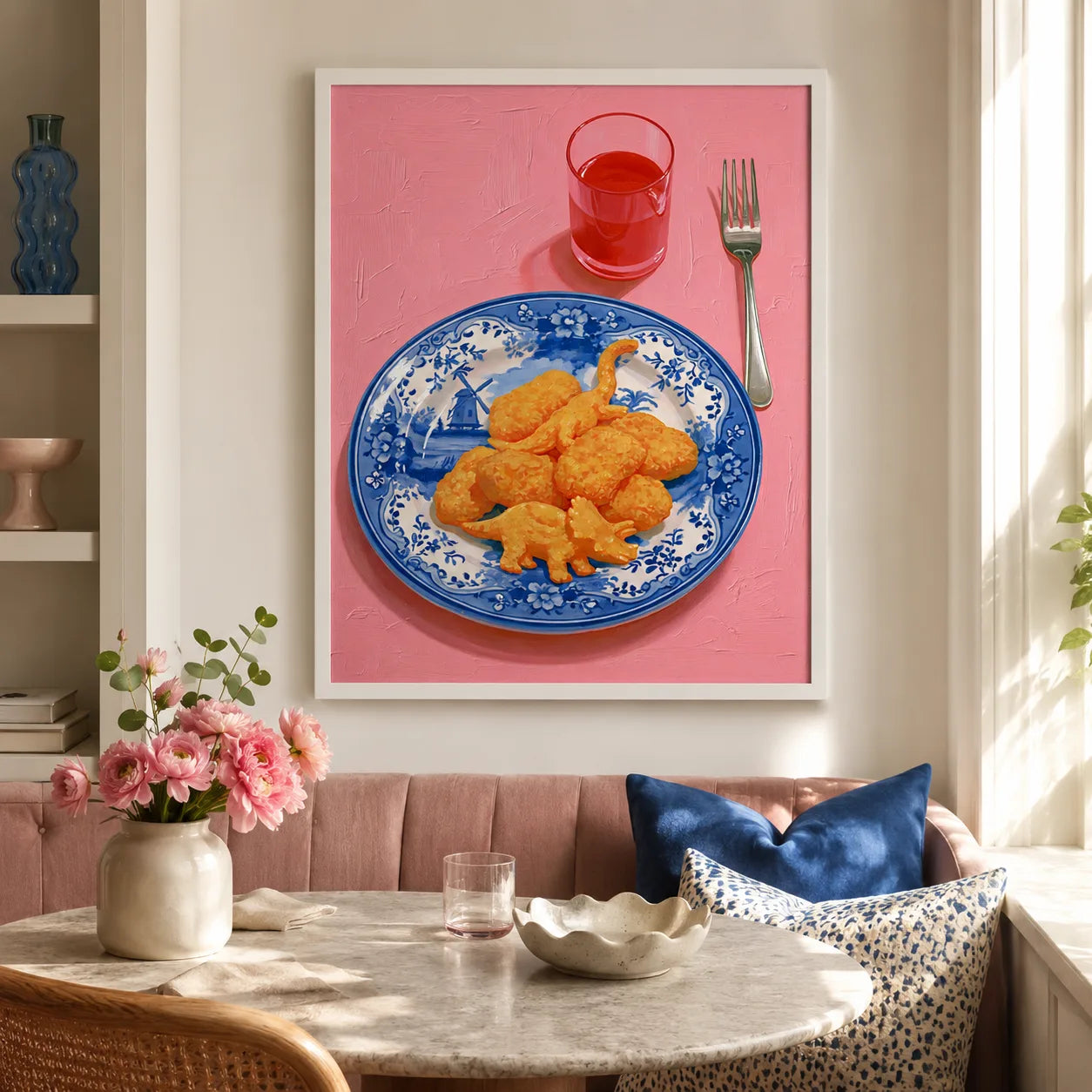 Dinosaur Chicken Nuggets Wall Art Decor - Wall Art Decor - detail