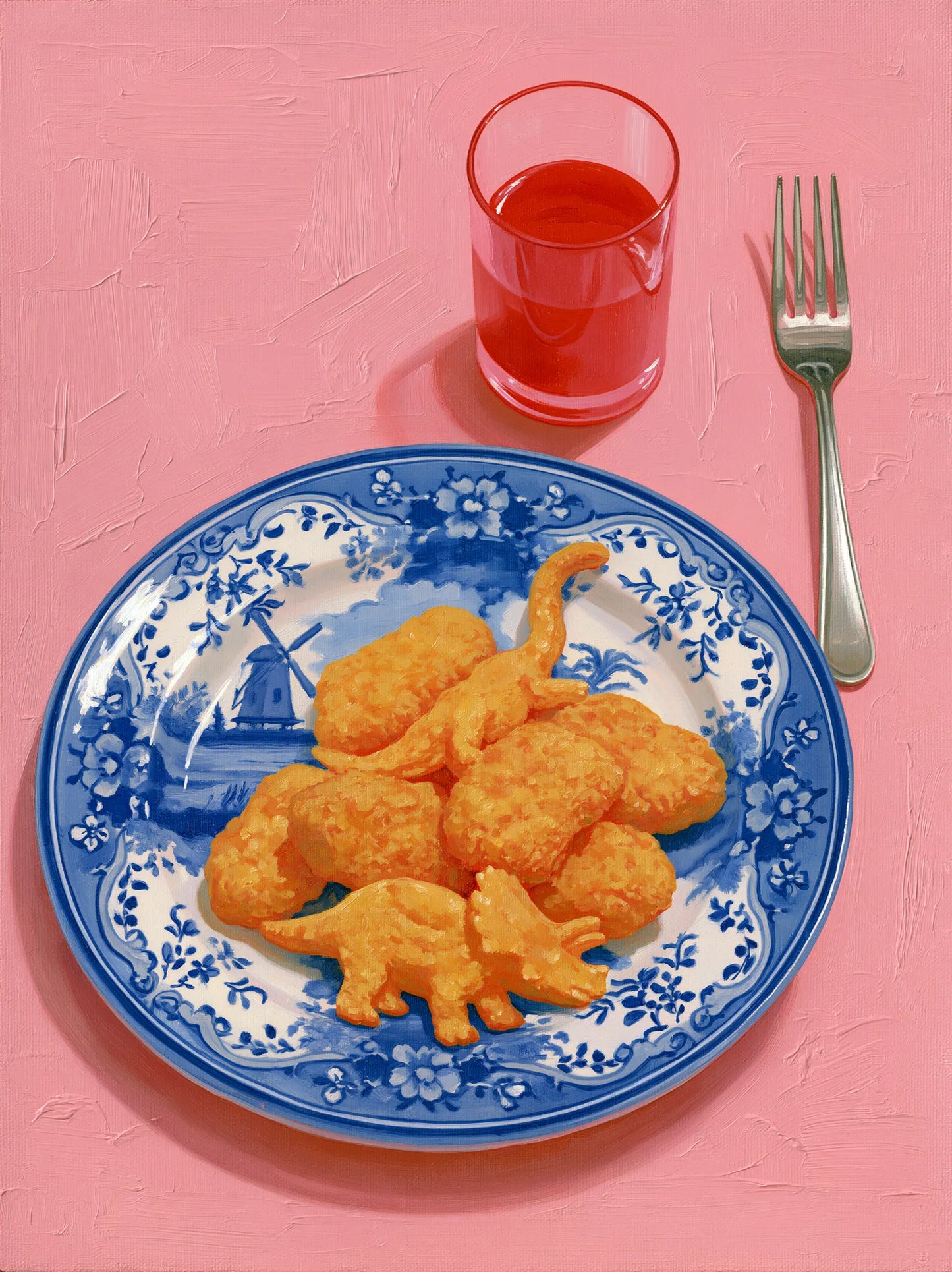 Dinosaur Chicken Nuggets Wall Art Decor - Wall Art Decor - front view