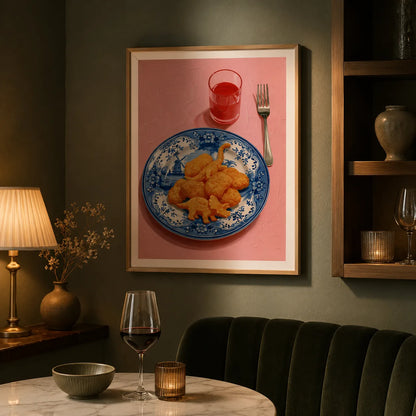 Dinosaur Chicken Nuggets Wall Art Decor - Wall Art Decor - lifestyle