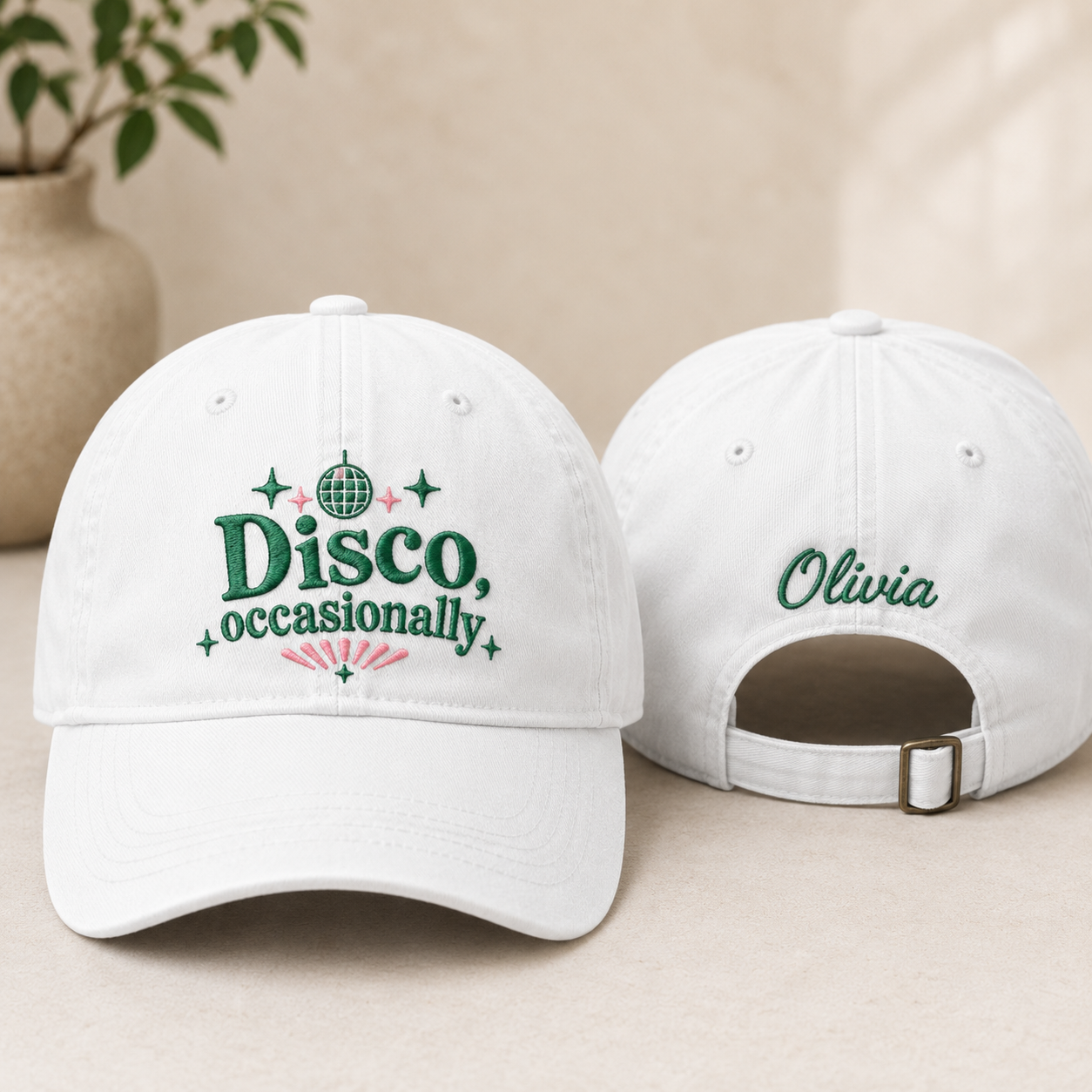 Disco Occasionally Embroidered Washed Cap - Washed Cap - front view