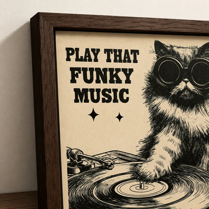 Dj Cat Funky Music Wall Art Decor - Wall Art Decor - packaging