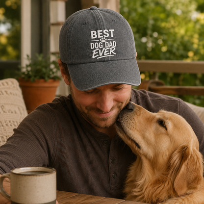 Dog Dad Ever Embroidered Washed Cap - Washed Cap - alternate angle