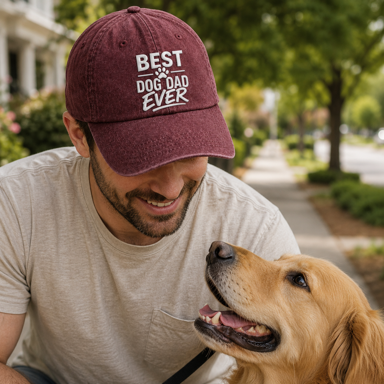 Dog Dad Ever Embroidered Washed Cap - Washed Cap - lifestyle
