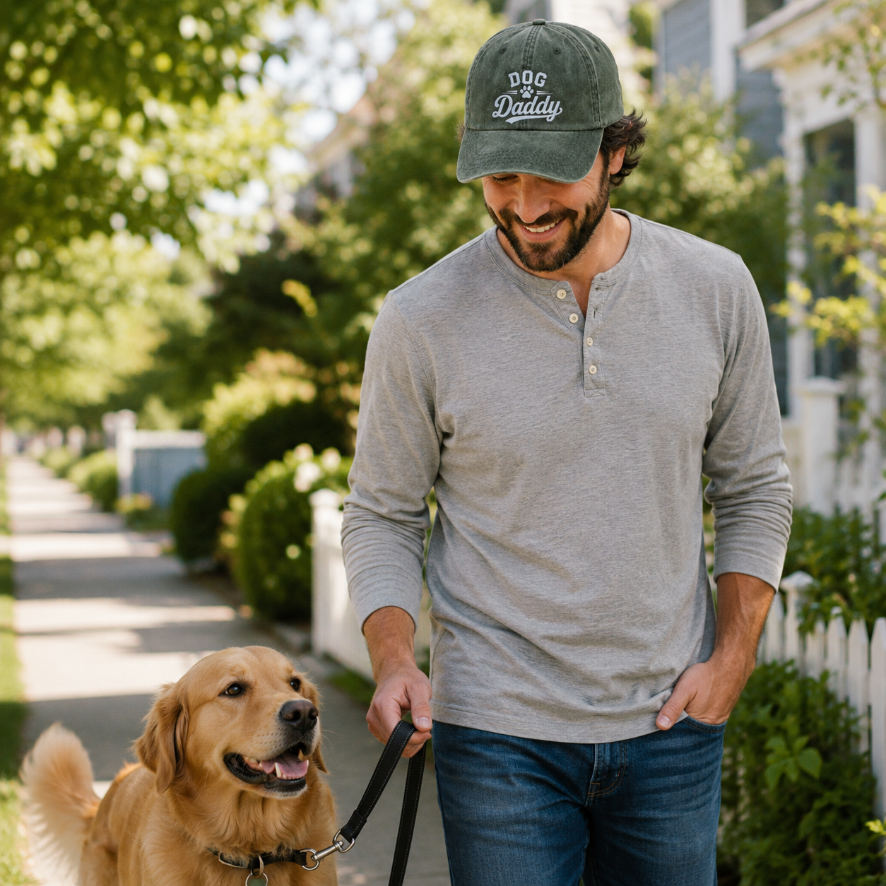 Dog Daddy Embroidered Washed Cap - Washed Cap - lifestyle