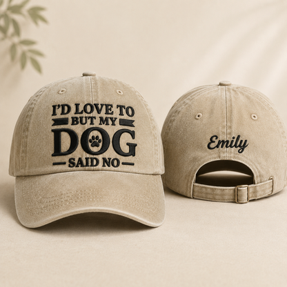 Dog Said No Washed Cap - Washed Cap - front view