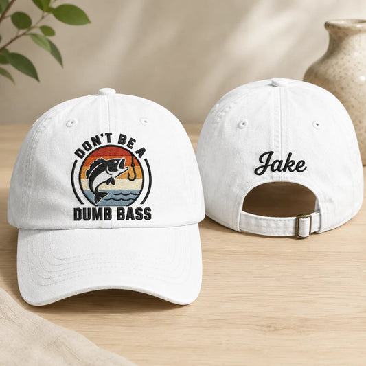 Don't Be A Dumb Bass Washed Cap - Washed Cap - front view